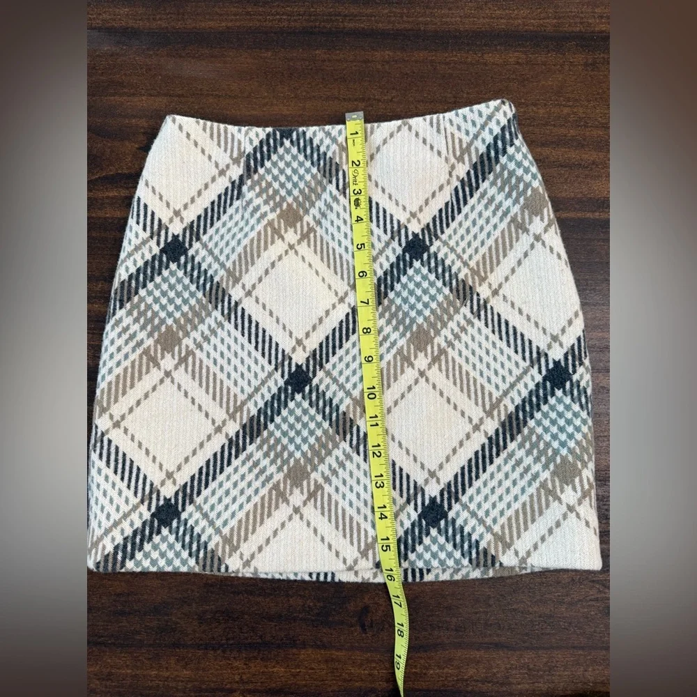 H&M Plaid Pencil Skirt - Cream, Brown, Black